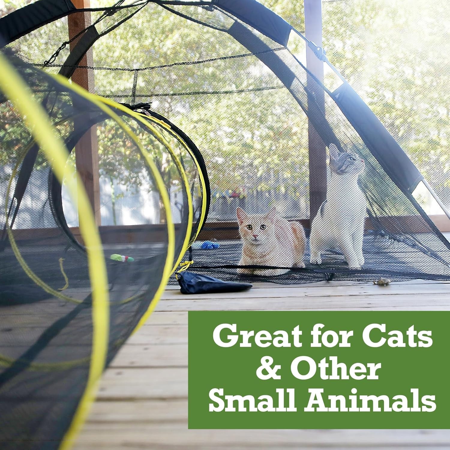Outdoor Cat Enclosures for Indoor Cats (Portable Cat Tent, Outdoor Cat Tent, Cat Tunnel, and Playhouse) Play Tents for Cats, outside Enclosure (Kitty Compound Play House)