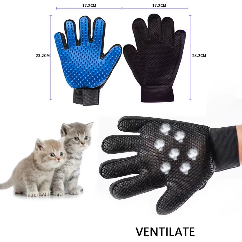 2Pcs Cat Grooming Glove for Cats Wool Glove Pet Hair Deshedding Brush Comb Glove for Pet Dog Cleaning Massage Glove for Animal