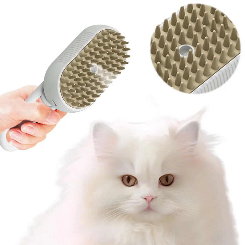 3 in 1 Cat Steam Brush Pet Hair Removal Comb Pet Hair Cleaning Brush Comb for Dogs Cats for Removing Tangled and Loosse Hair