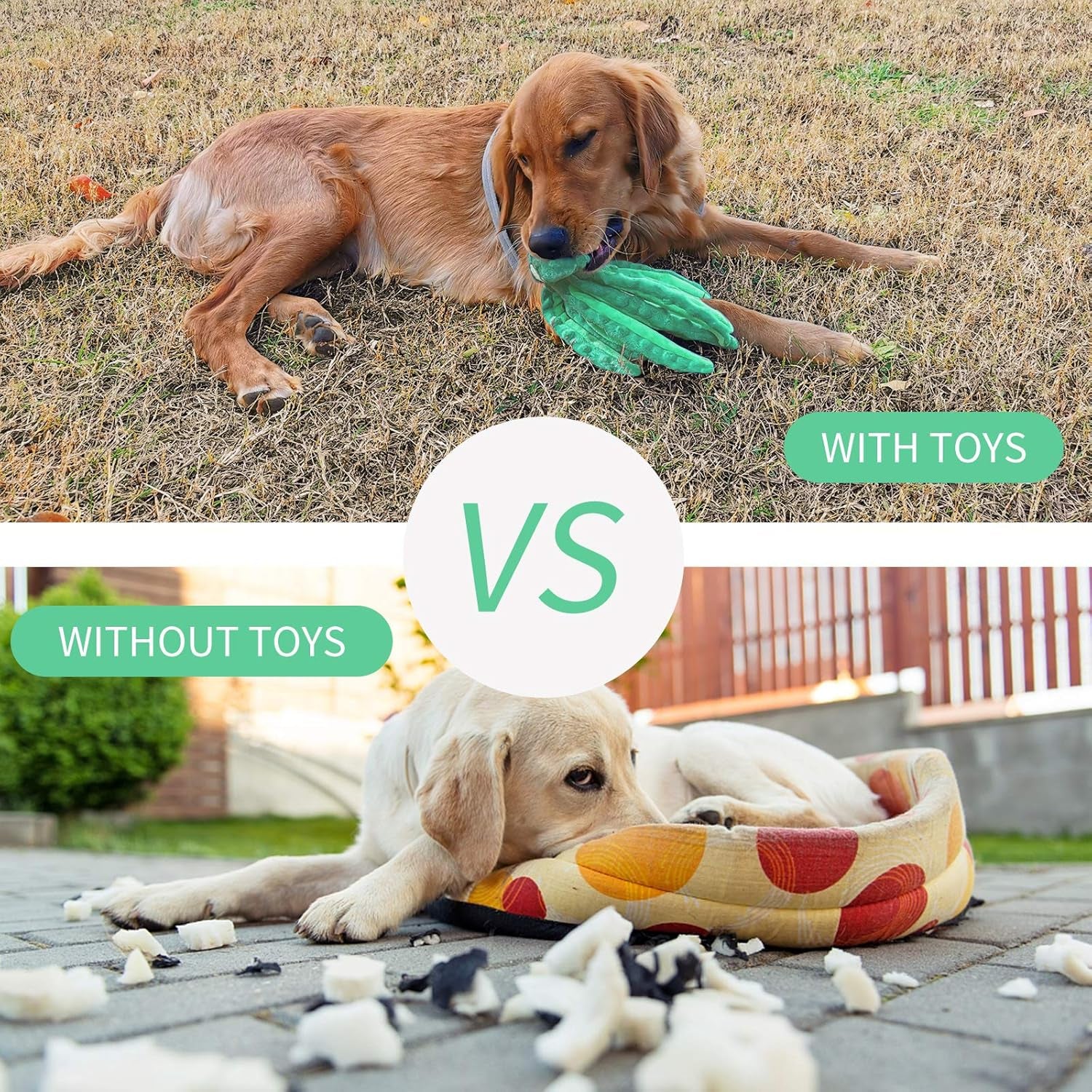 2 Pack Octopus No Stuffing Dog Toy, anti Anxiety Dog Squeaky Chew Toys, Plush Puppy Teething Chew Toys Dog Birthday Christmas Toys, Durable Interactive Dog Toys for Small Medium Dogs