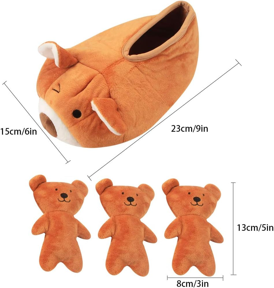 Hide and Seek Plush Dog Toy Squeaky Bear Interactive Puppy Toys, Durable Enrichment Toys for Mental Stimulation and Anxiety Relief