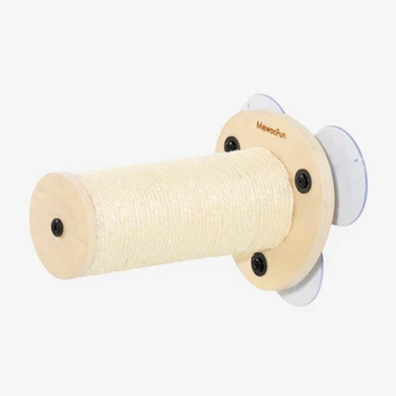 Cat Window Perch Hammock with Climbing Steps and Scratching Post Wooden Window Mounted Cat Bed for Indoor Cats