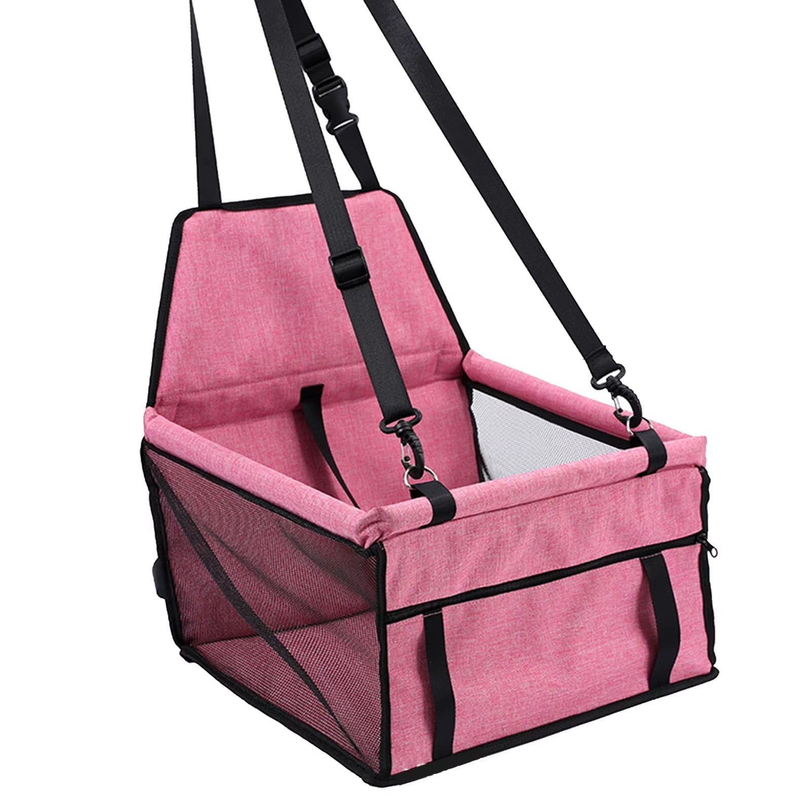 Dog Car Seat Breathable Adjustable Easy Installation Pet Car Booster Seat Basket for Dogs and Cars Elevated Pet Booster Car Seat