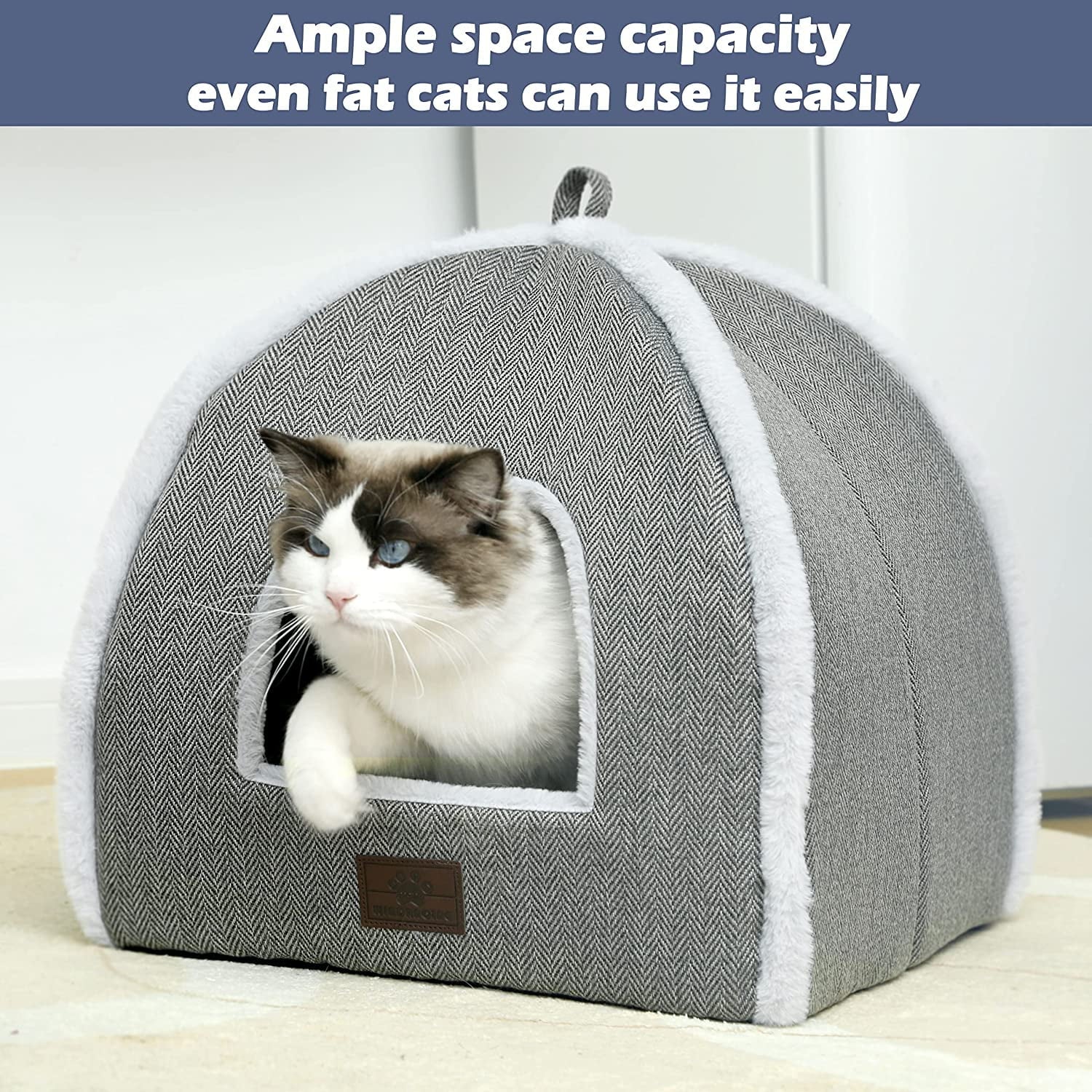Cat Bed for Indoor Cats - Cat Cave Bed Cat House Cat Tent with Removable Washable Cushioned Pillow
