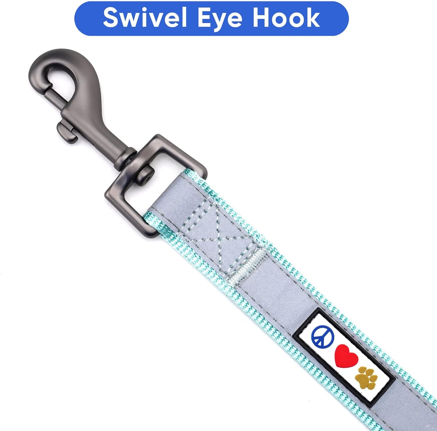 6 FT Padded Dog Leash with Comfortable Neoprene Padding Handle - Teal Lead | Reflective Dog Leash with Highly Reflective Band Perfect for Extra Small and Small Dogs and Puppies