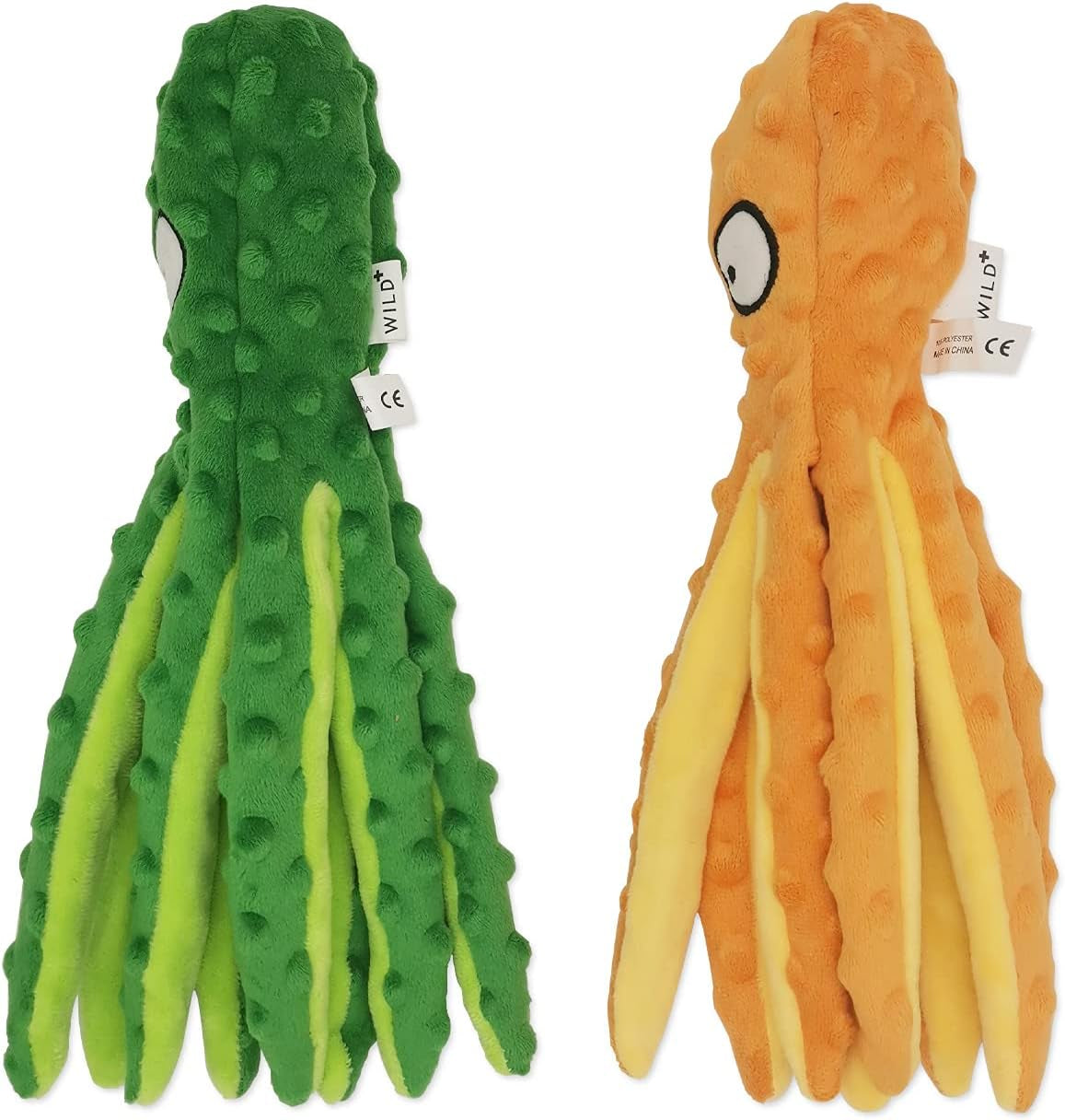 2 Pack Octopus No Stuffing Dog Toy, anti Anxiety Dog Squeaky Chew Toys, Plush Puppy Teething Chew Toys Dog Birthday Christmas Toys, Durable Interactive Dog Toys for Small Medium Dogs