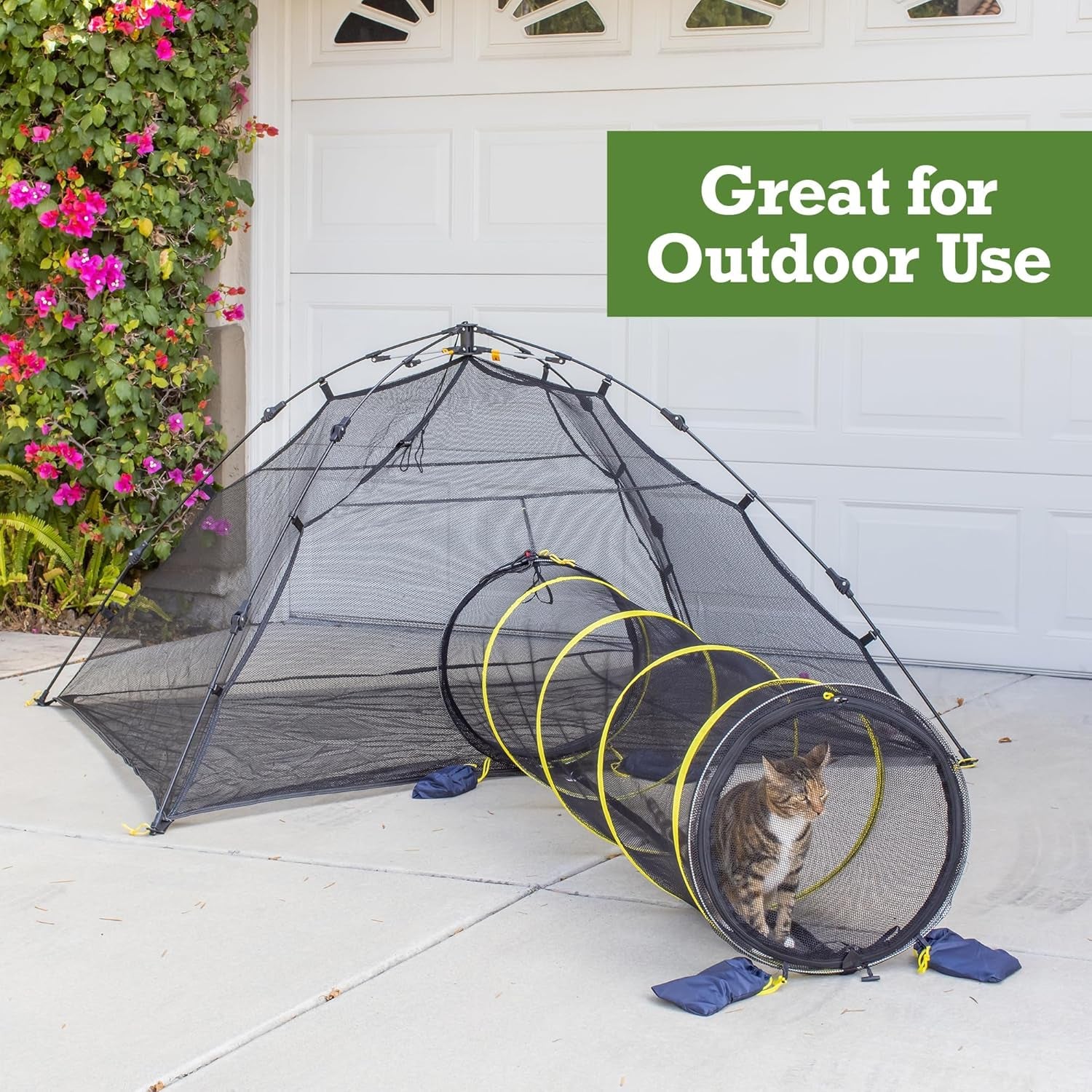 Outdoor Cat Enclosures for Indoor Cats (Portable Cat Tent, Outdoor Cat Tent, Cat Tunnel, and Playhouse) Play Tents for Cats, outside Enclosure (Kitty Compound Play House)
