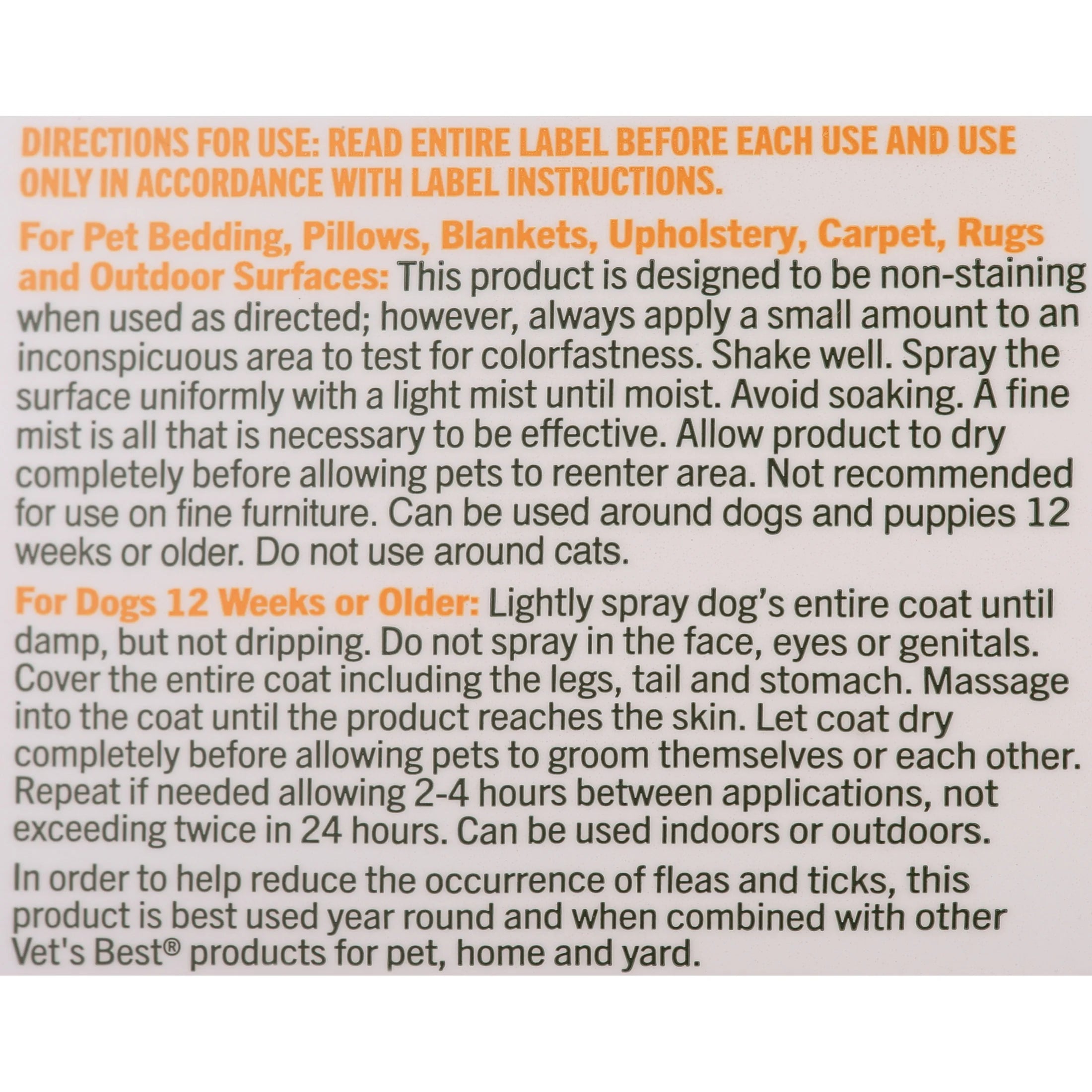 Flea and Tick Home Spray for Dogs - Peppermint Scent - 32Oz.