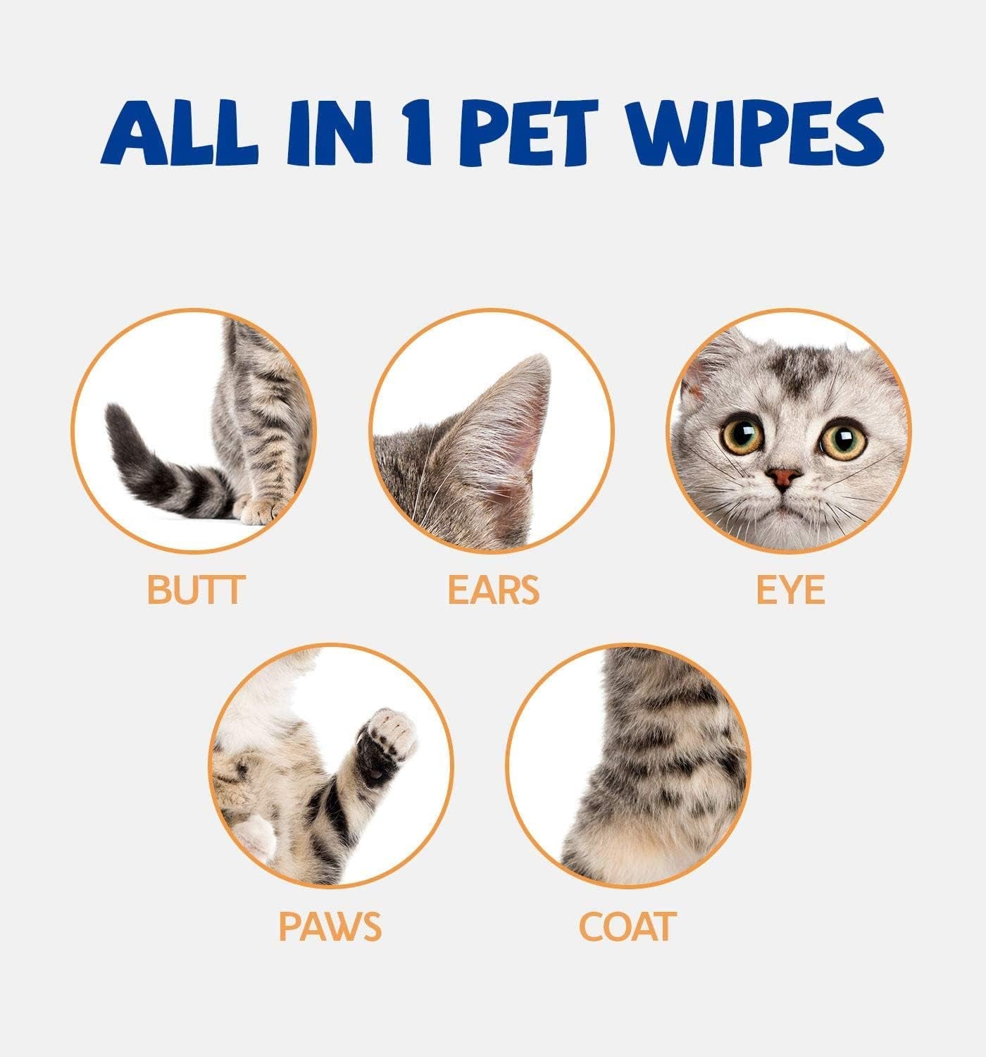 Deodorizing Hypoallergenic Pet Wipes with Fragrance Free Natural Organic for Cleaning Face Butt Eyes Ears Paws Teeth 100Ct per Pack (2 Pack)