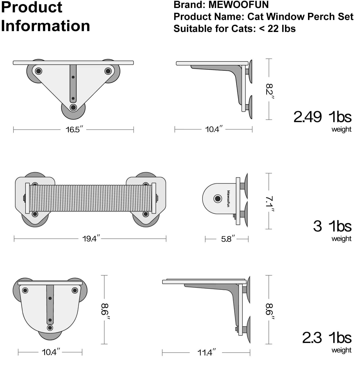 Cat Window Perch Hammock with Climbing Steps and Scratching Post Wooden Window Mounted Cat Bed for Indoor Cats