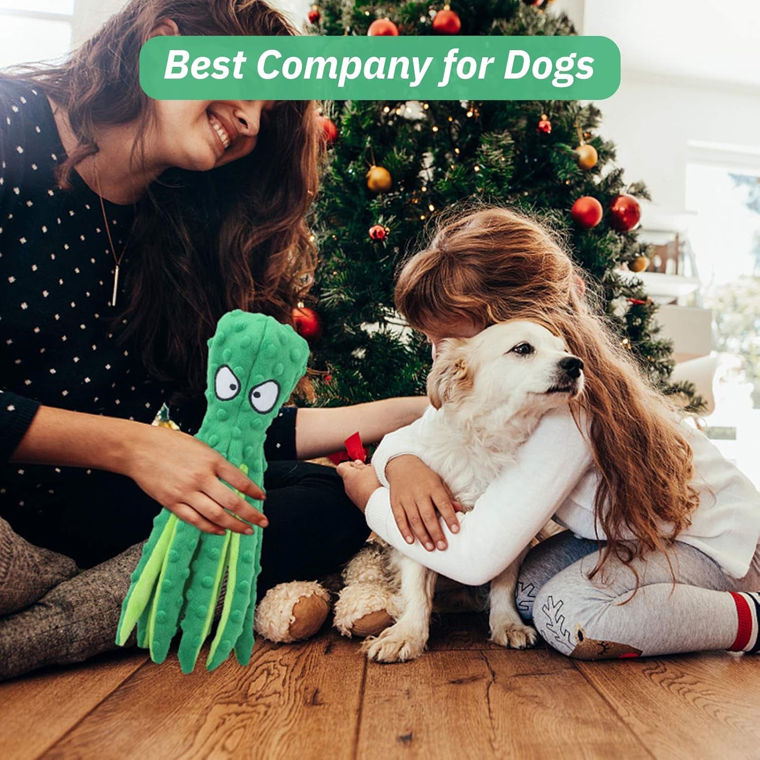 2 Pack Octopus No Stuffing Dog Toy, anti Anxiety Dog Squeaky Chew Toys, Plush Puppy Teething Chew Toys Dog Birthday Christmas Toys, Durable Interactive Dog Toys for Small Medium Dogs