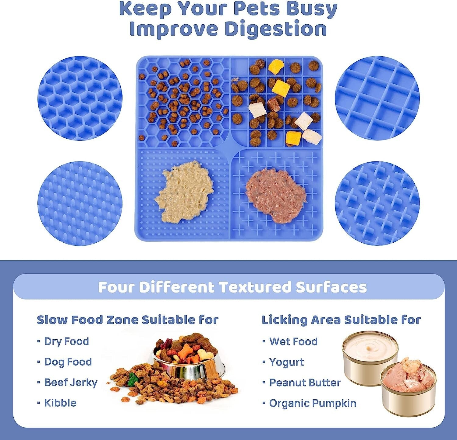 Dog Bowl Slow Feeder and Licking Mat Dog Food Premium 2X Lick Pads