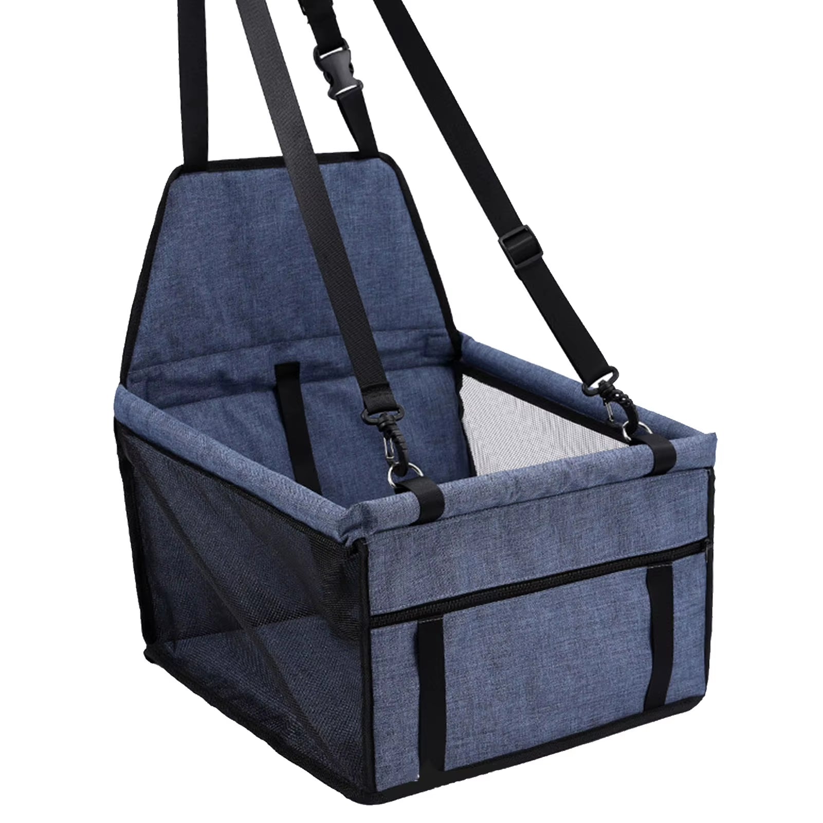 Dog Car Seat Breathable Adjustable Easy Installation Pet Car Booster Seat Basket for Dogs and Cars Elevated Pet Booster Car Seat