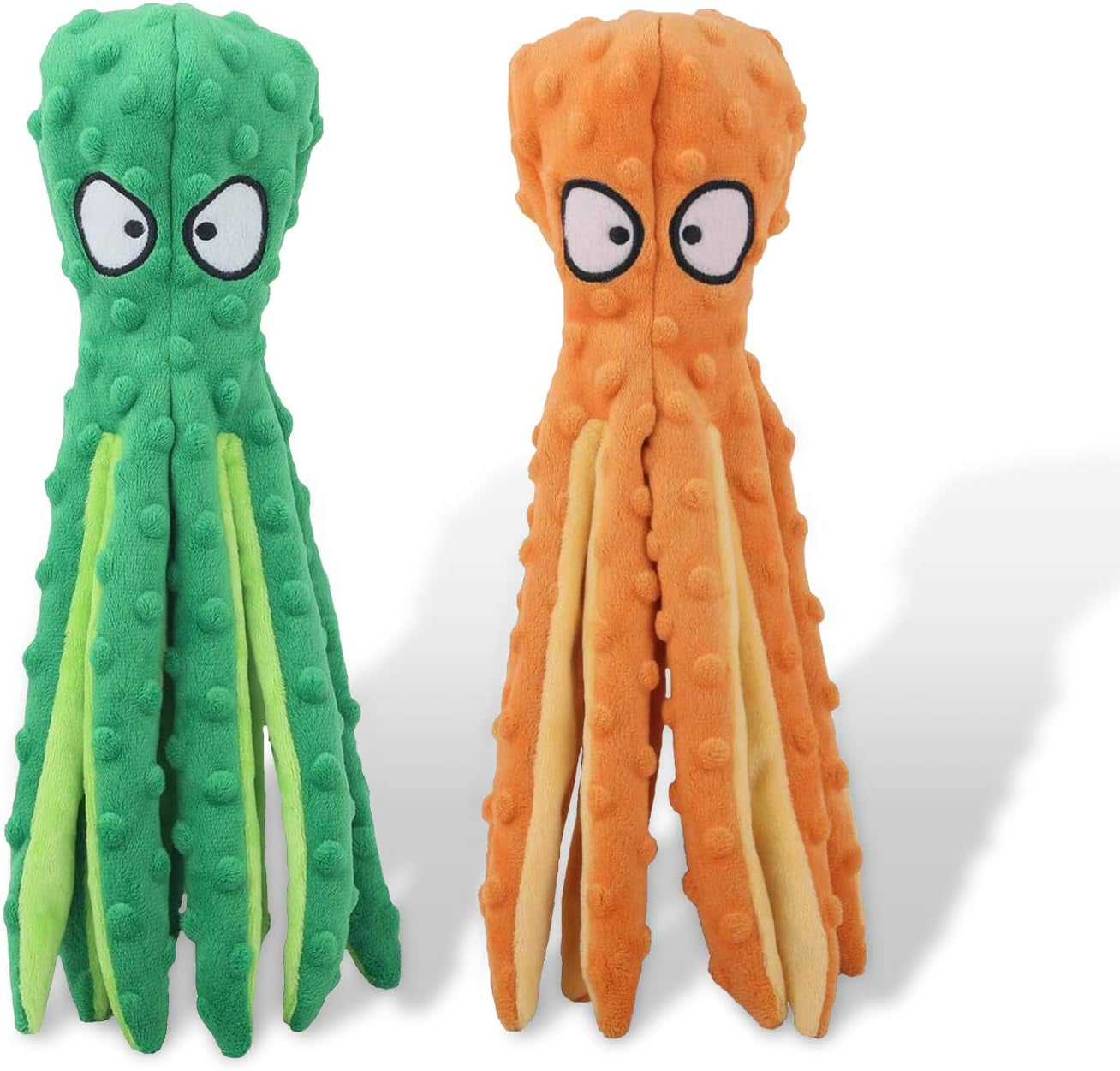 2 Pack Octopus No Stuffing Dog Toy, anti Anxiety Dog Squeaky Chew Toys, Plush Puppy Teething Chew Toys Dog Birthday Christmas Toys, Durable Interactive Dog Toys for Small Medium Dogs