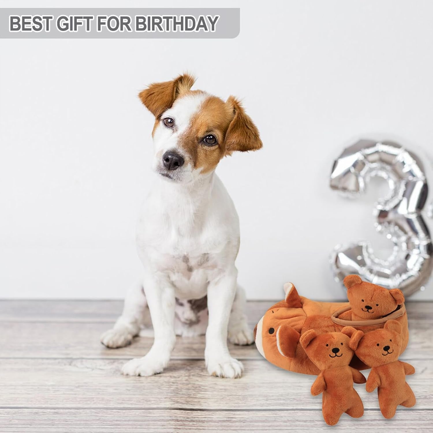 Hide and Seek Plush Dog Toy Squeaky Bear Interactive Puppy Toys, Durable Enrichment Toys for Mental Stimulation and Anxiety Relief