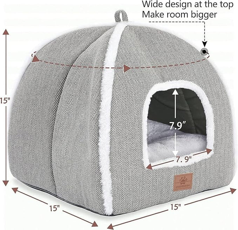 Cat Bed for Indoor Cats - Cat Cave Bed Cat House Cat Tent with Removable Washable Cushioned Pillow