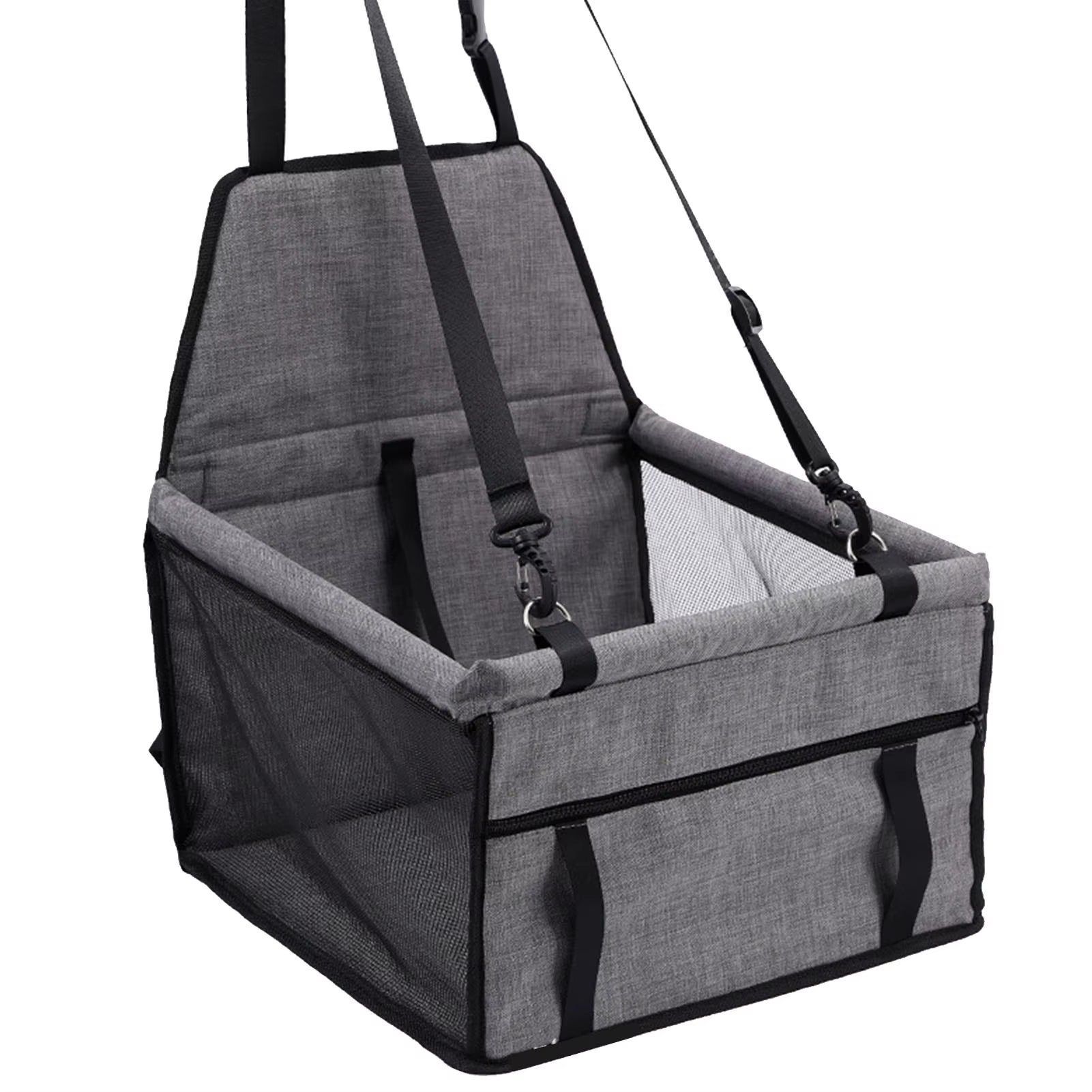 Dog Car Seat Breathable Adjustable Easy Installation Pet Car Booster Seat Basket for Dogs and Cars Elevated Pet Booster Car Seat